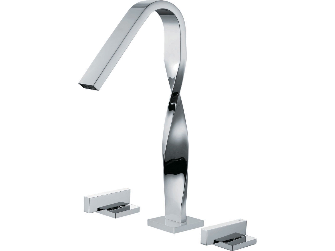 Grifo De Lavabo Con Repisa 015 En Latón Cromado, Colección Enipée