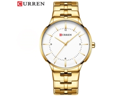 Reloj unisex de cuarzo resistente al agua (oro blanco), ultrafino, para hombres de negocios y con estilo.