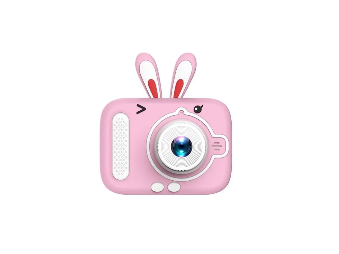 Cámara digital Bestvite, diseño animado, 2000 W, zoom 3x, doble cámara frontal y trasera, enfoque automático Pink Rabbit
