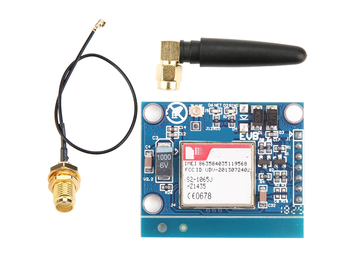 Módulo Gsm Gprs Sms Con Antena Ipx, Baño De Oro Y Ranura Para Tarjeta.