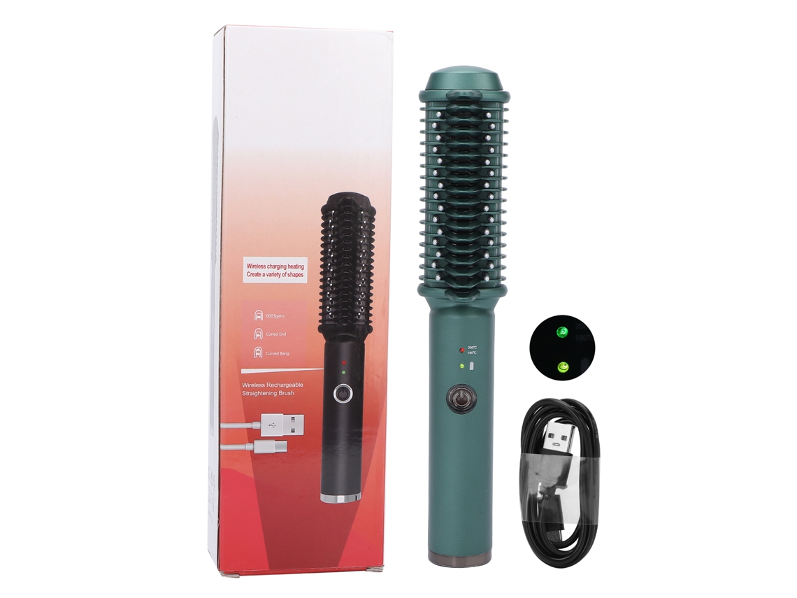 Pincel Alisador De Pelo Ajustable En Temperatura Con Carga Usb Inalámbrica Y Mango Ergonómico