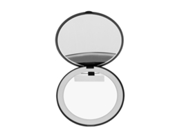 Espejo De Maquillaje Led De Doble Cara, Aumento De 1 X 10x, 3,5 Pulgadas, Batería Interna, Portátil, Negro.