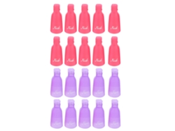 KKML-20 Piezas de Pinzas Recargables para Decoración de Uñas, 10 Moradas y 10 Rosas, para Gel UV