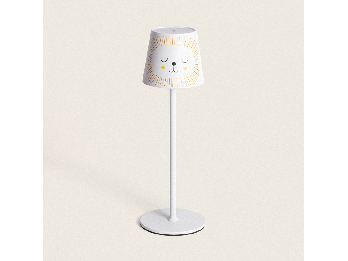 LEDKIA Lámpara de Mesa LED 3W Portátil de Metal con Batería USB Recargable Anisa Amarillo Tª