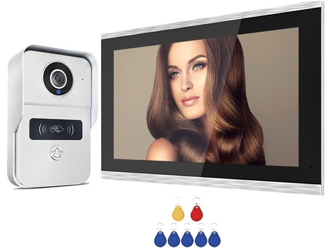 2mp 1080p 10 Pouces Interphone Video Écran Tactile Sans Fil Wifi Sonnette Filaire Para Villa