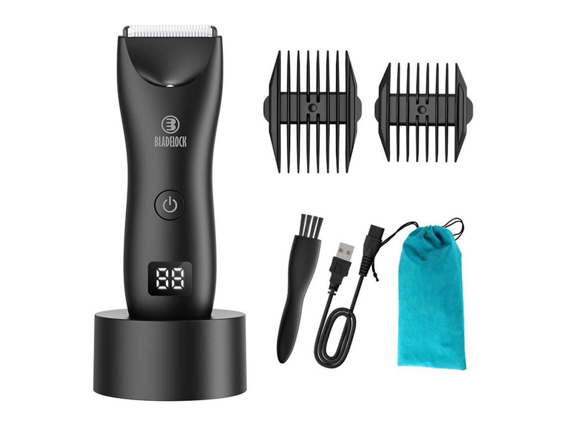 Trimmer De Pelo Corporal Para Hombres Con Luz Led Kit De Grooming Multiusos Cuchilla Cerámica Ipx7 Recargable Con Estuche De Viaje