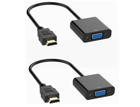 Adaptador Hdmi a Vga 2 Piezas 1080P Hdmi Macho a Vga Hembra para Computadora de Escritorio Negro