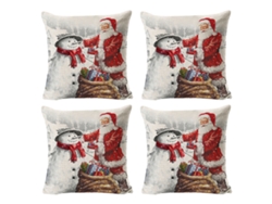 4 fundas de cojines navideños de lino, árbol de Navidad, muñeco de nieve, decoración navideña TRUYUETY