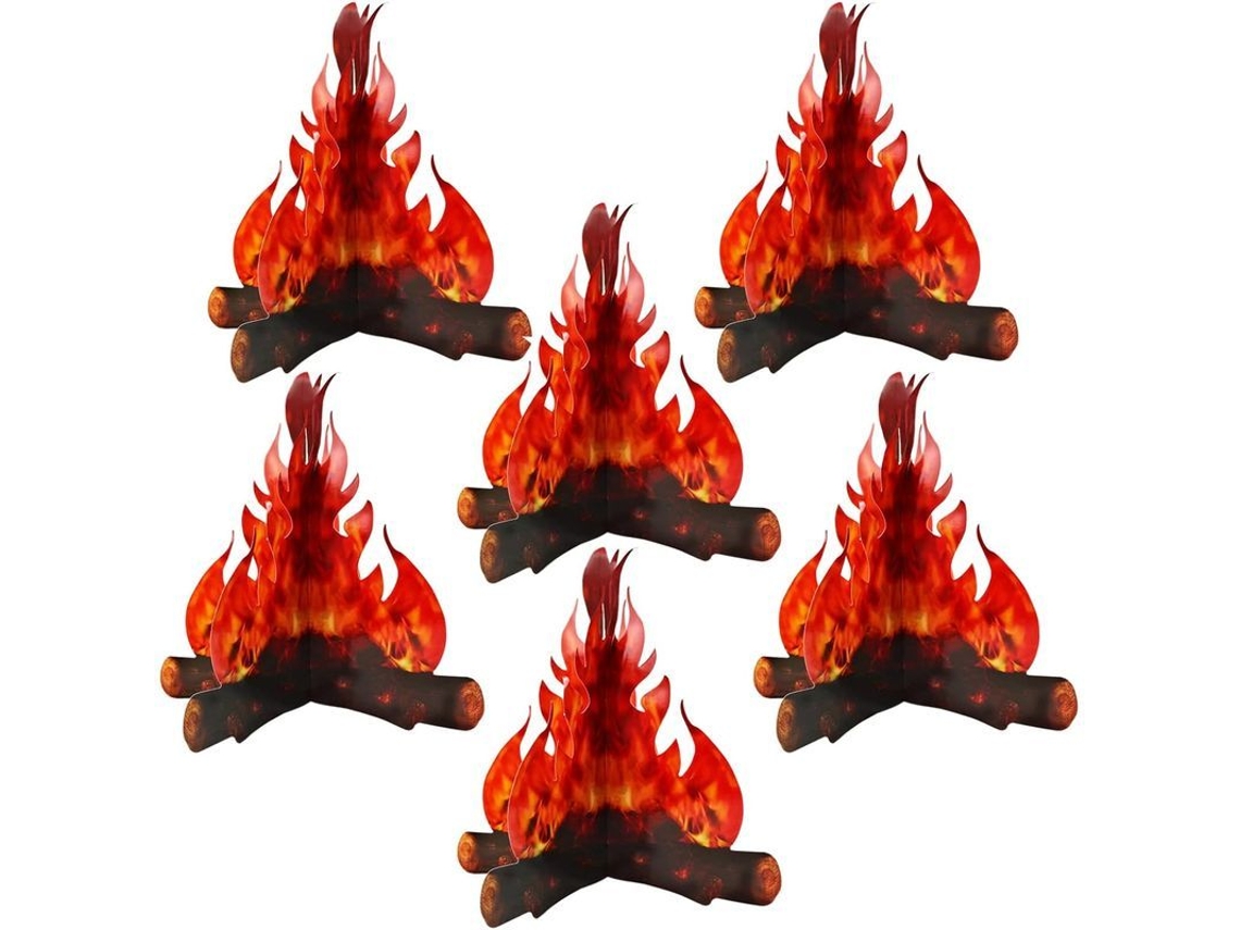 6 Piezas De Fuegos Artificiales Decorativos De Papel 3d Para Fiestas De Camping, Navidad Y Pascua.