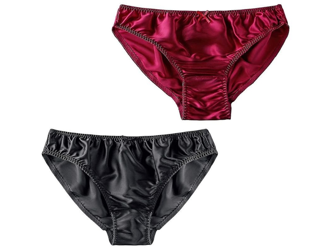 2026-braguitas De Seda De Morera Para Mujer Bikini Sexy Seda Calzoncillos Satinados Ropa Interior 2pcs Tingquan Store