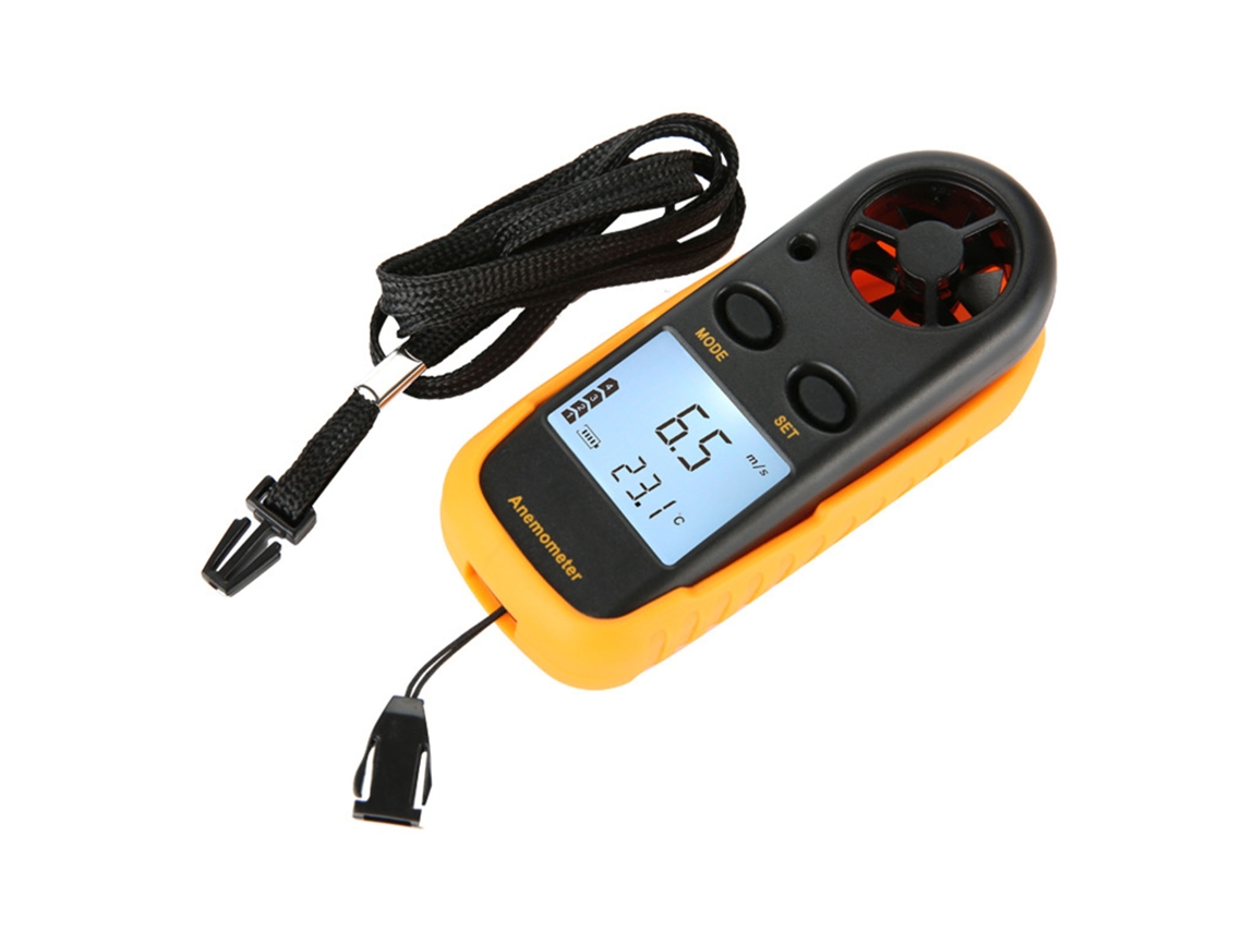 Anemómetro Digital Portátil Con Pantalla Lcd, Termómetro, Medidor De Velocidad Del Viento Y Temperatura, 3v Gm816
