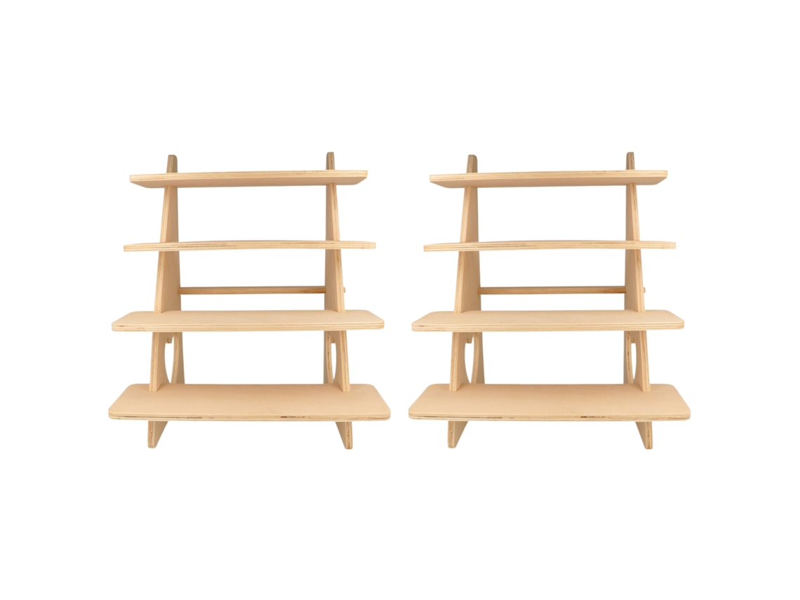 2 expositores de madera con 4 baldas 38 x 32 x 26 cm ARTEMIO