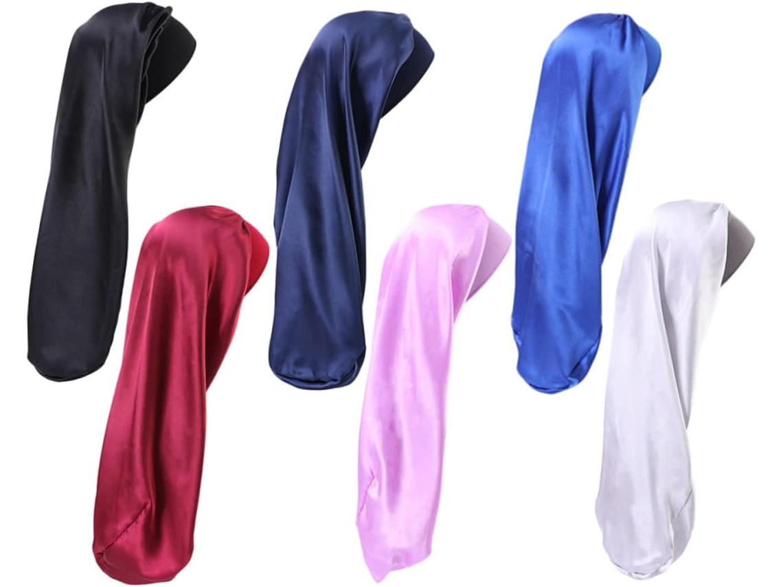 Gorro Elástico De Satén De 12 Piezas Para Uso Nocturno, Apto Para Rizos, Trenzas Y Rastas.