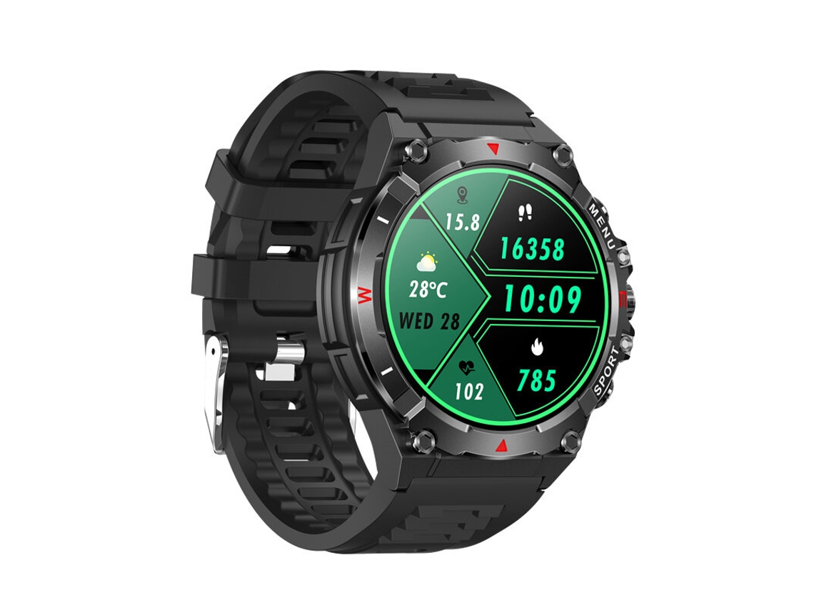 Smartwatch Senbono TG02 Plata con pantalla AMOLED de 1,43 pulgadas, GPS, altímetro y barómetro, batería de 500mAh, llamadas Bluetooth.