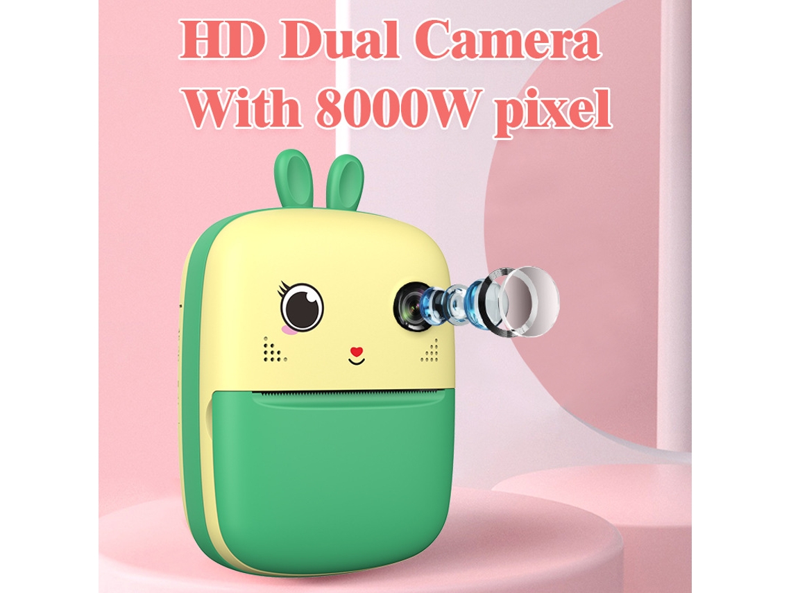 Máquina De Fotografía Instantánea Para Niños Hd Que Puede Tomar Fotografías E Imprimir, Regalo Para Niños - Verde CHRUI