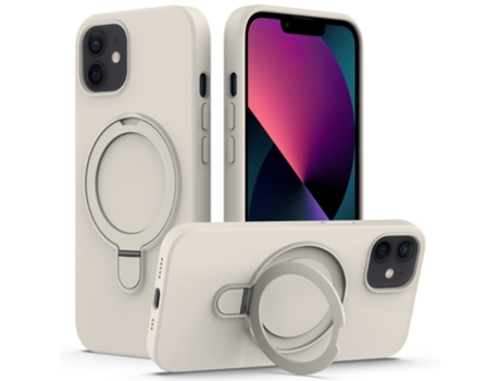 Funda Mobile Phone Cases Magsafe Liquid With Ring para iPhone 12 Silicona Blanco