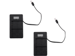 Cargador De Batería Lp-e6 Con Doble Pantalla Lcd (2 Unidades) Para Cámaras 5ds, 5d Mark Ii, Iii, 6d, 7d Y 80d.