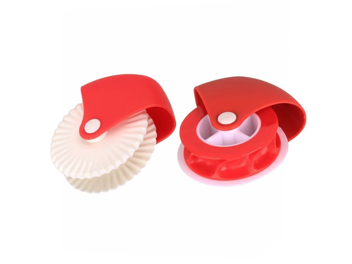 Juego de 2 piezas: rueda y cortador para decorar pasteles, bordes perfectos.
