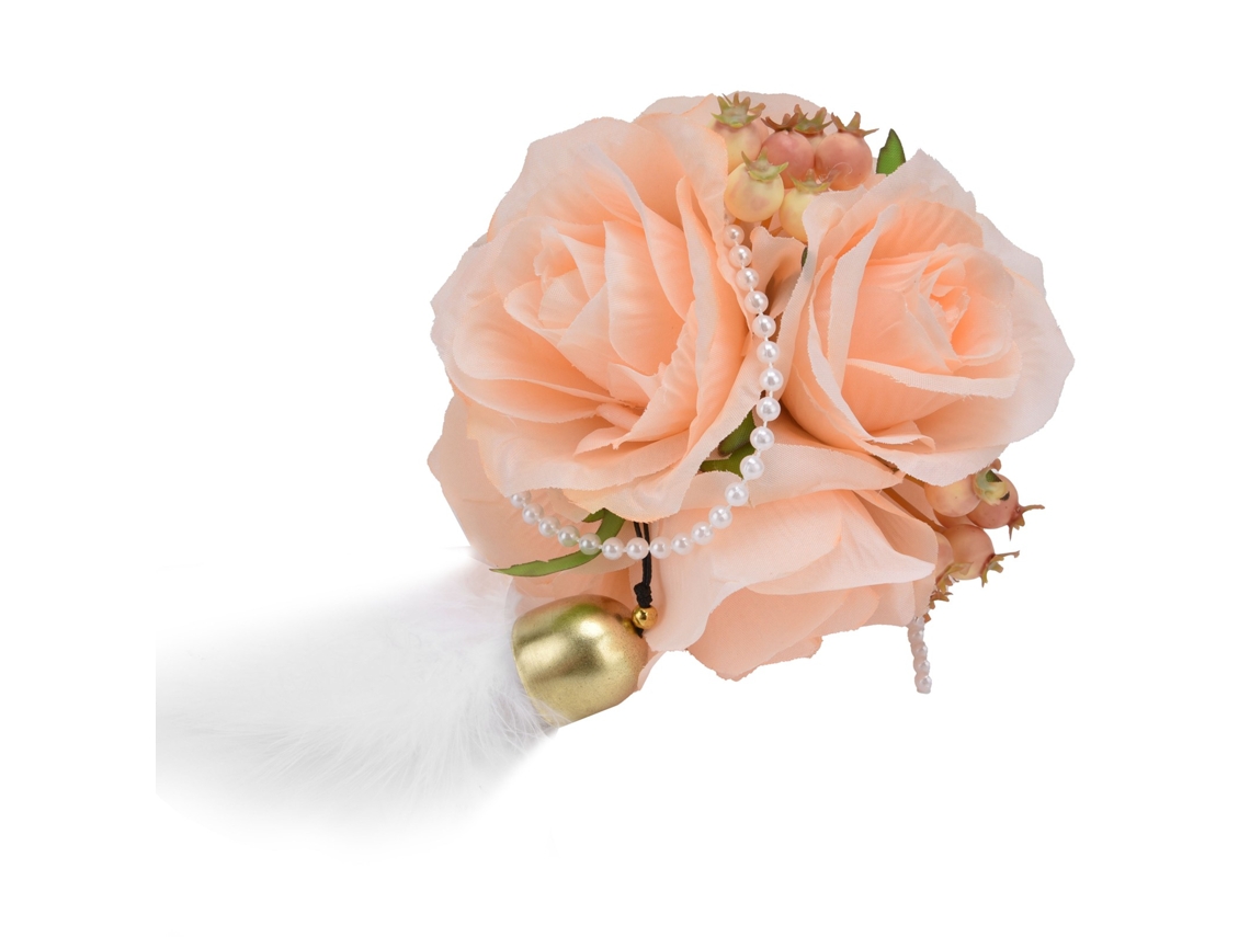 Bola De Flores Artificiales Con Campana Y Pluma Para Decoración Y Accesorios De Fotografía - Champán