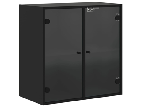 Mueble de pared VIDAXL con puertas de vidrio negro VIDAXL (68 x 37 x 68.5 cm)