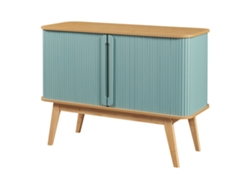 Aparador Tysvær bambú con puertas 110x40x80cm - Natural/Azul [EN.CASA]