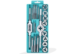 Kit de ferramentas de rosqueamento métrico, 20 peças, aço carbono, com extractores e chaves | S/MARCA
