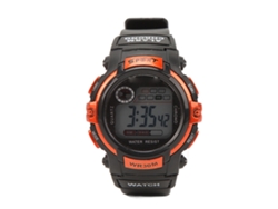 Reloj Deportivo Digital Lcd Naranja Para Hombre Con Luz Nocturna Para Actividades Al Aire Libre.
