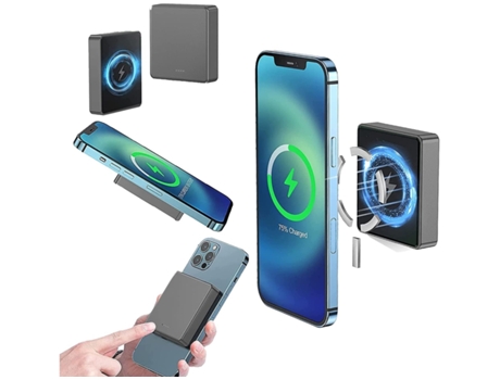 Cargador Magsafe Fonte Alimentação Backup Carregamento Sem Portátil YIZHOOD Gris