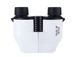 Telescopio portátil 10x25, binoculares HD de alta potencia, tamaño compacto, para poca luz, para conciertos, Yizhood (blanco)