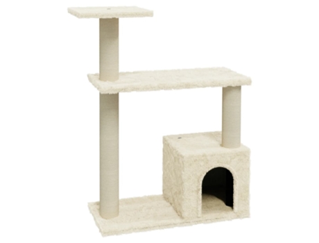 vidaXL Rascador para gatos con postes de sisal crema 70 cm