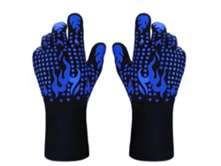 Par de guantes para barbacoa, guantes de silicona resistentes al calor hasta 750 °C, antiadherentes, para horno, cocina, horneado y corte.