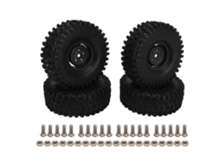 Juego De Ruedas Rc De 4 Piezas, 1,9 Pulgadas De Diámetro, Neumáticos De Plástico De 120 Mm Para Coche Todoterreno Rc A Escala 1/10 - Negro