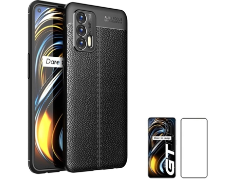 Kit Película y Carcasa Oppo Realme GT 5G PHONESHIELD Rugged Leather Negro