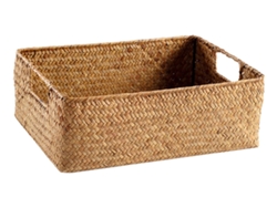 Cesta de almacenamiento tejida de caña marina Sslowmoose