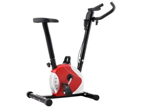 vidaXL Bicicleta estática con resistencia de cinta roja