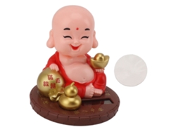 Adorno Pequeño De Monje Solar, Cabeza Oscilante, Decorativo Para Mesa, Coche, Hogar, Cafetería, Rojo.