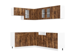 Maison Exclusive - Mueble Cocina Kalmar Roble Ahumado 11 Pzas Madera Contrachapada