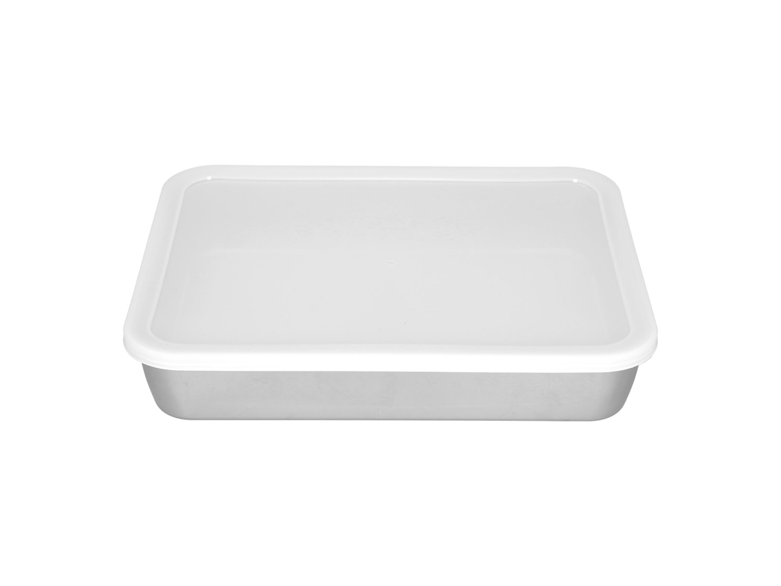Bandeja De Hornear De Acero Inoxidable Profunda Plana Antiadherente Con Tapa Para Almacenamiento De Alimentos