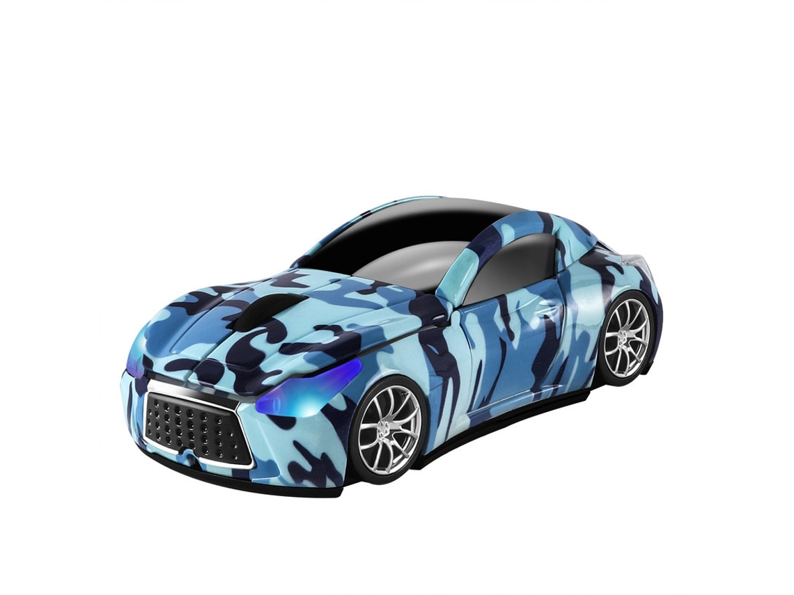 YIZHOOD Infiniti Sports Car Shape Mute Wireless Computer Gaming Mouse para computadora/portátil Camuflaje Azul