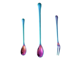 Set de Cubiertos de Postre - Cucharas y Tenedores Reutilizables RNEMITERY