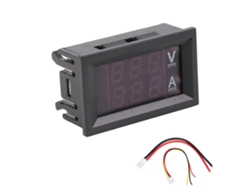 Voltímetro Y Amperímetro Digital Con Doble Pantalla Led, Medición De Cc De 0v A 100v, 10a, Para Paneles Eléctricos.
