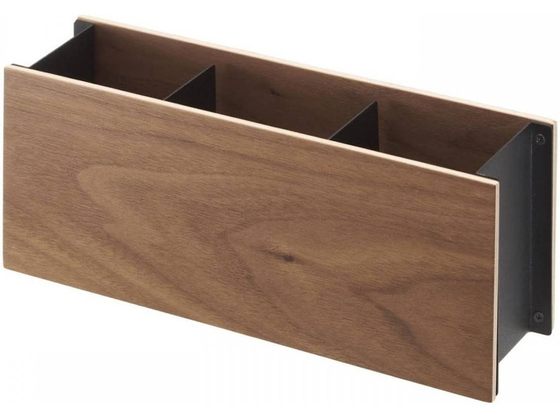 Portamandos YAMAZAKI 3 compartimentos (Marrón - Madera - 25x7x10 cm)