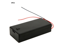 5pcs Caja Portapilas Con Tapa Y Interruptor On/off Para Baterías 2x18650