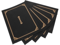 Juego De 5 Fundas De Papel Negro Para Diplomas Y Fotos, Elegantes Protectores De Documentos, Tamaño A4.