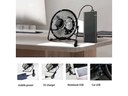 Conjunto De Ventilador Solar Con Panel De Silicio Monocristalino De 5 W Y Cargador Solar Multifuncional Portátil Con Doble Puerto Usb.