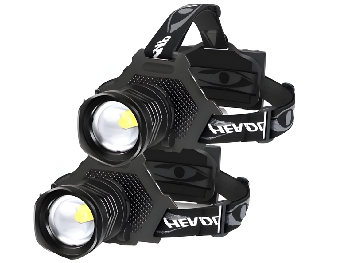 Linterna Led Frontal Szsmart P70 Recargable 100000 Lumens 5 Modos De Iluminación Impermeable Ipx6 Foco Ajustable Negro