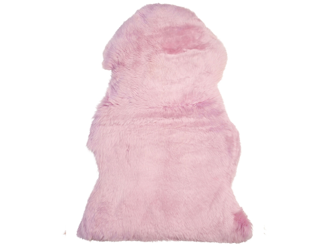 Alfombra de pelo largo BELIANI Uluru de Piel de oveja Rosa 65x110