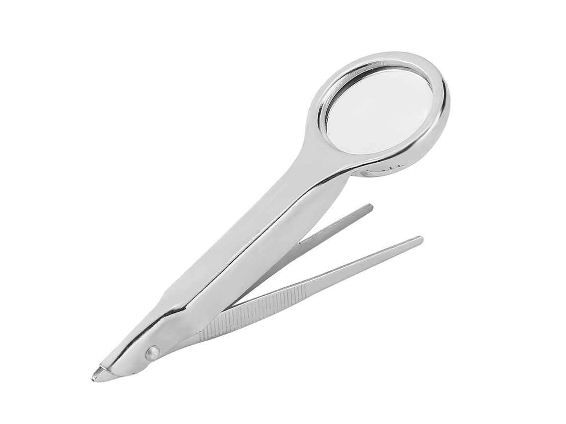 Pinza Multifuncional De Acero Inoxidable Portátil Con Lupa 10x
