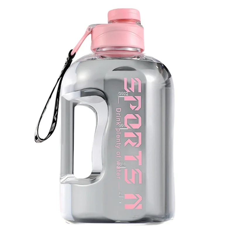 Botella De Agua Deportiva Rosa De 1,7 L, Portátil Y De Gran Capacidad Para Hombre.