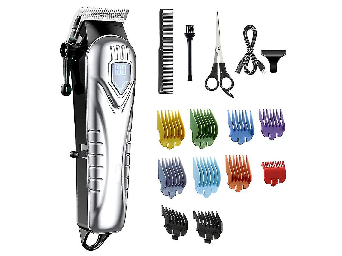 Tijeras de peluquería inalámbricas para hombre, cortapelos recargable con cuchillas afiladas y un motor potente y silencioso.